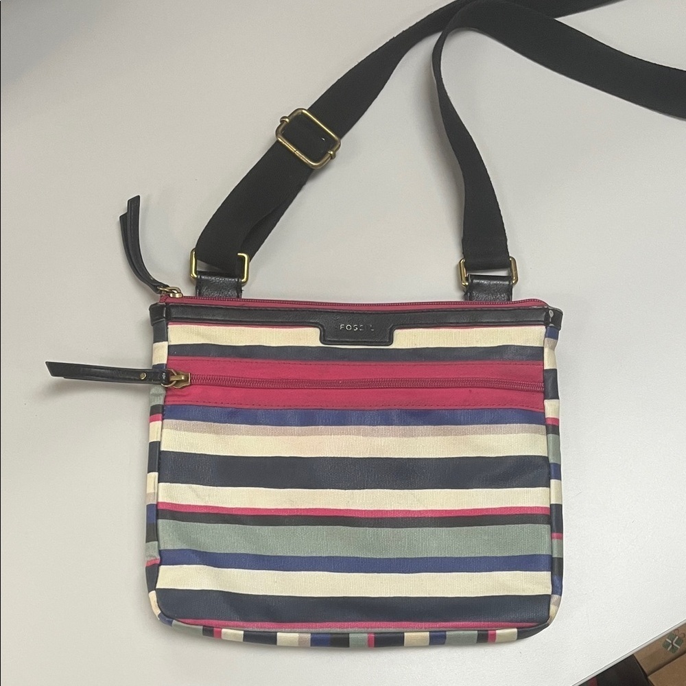 Fossil Women's Colorful Striped Crossbody Bag